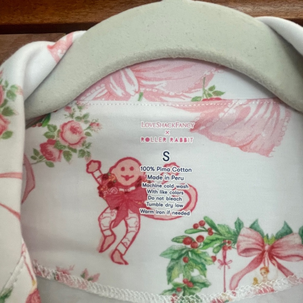Loveshack Fancy Roller Rabbit  Women’s Christmas Pajama Set - size S - Picture 7 of 11